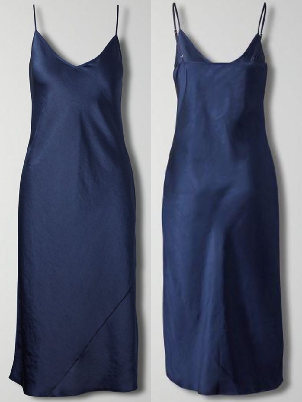 Aritzia Wilfred Admiral Navy Blue Only Slip Dress - Picture 14 of 16